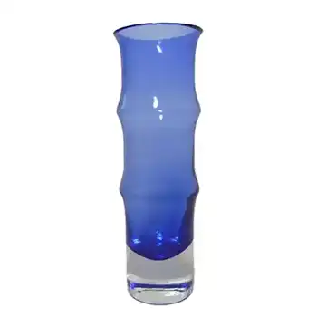 (image for) Aseda Swedish Blue Glass Bamboo 6" Vase by Bo Borgstrom #B5/87