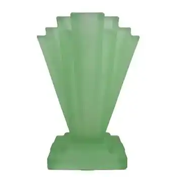 (image for) Bagley #334 Art Deco 6" Uranium Green Glass 'Grantham' Vase