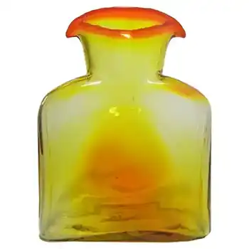 (image for) Blenko American Orange + Yellow Glass 'Water Bottle' Vase