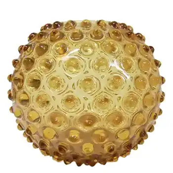 (image for) Borske Sklo 1950's Amber Glass Spherical 'Knobble' Vase