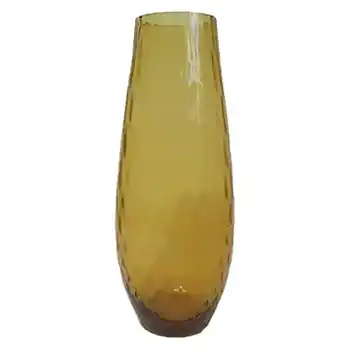 (image for) Borske Sklo 1950's Amber Glass Optical 'Caro' Vase
