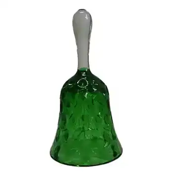 (image for) Borske Sklo 1950's Green Glass Optical 'Olives' Bell