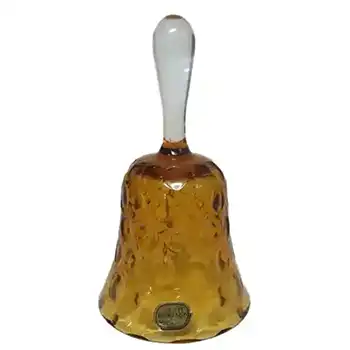 (image for) Borske Sklo 1950's Amber Glass Optical 'Olives' Bell