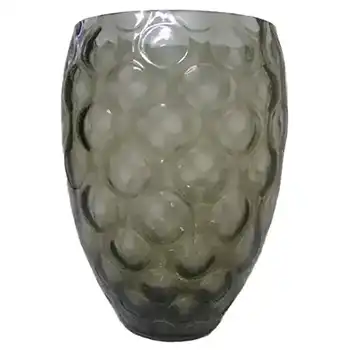 (image for) Borske Sklo 1950's Smoky Glass Optical 'Olives' Vase