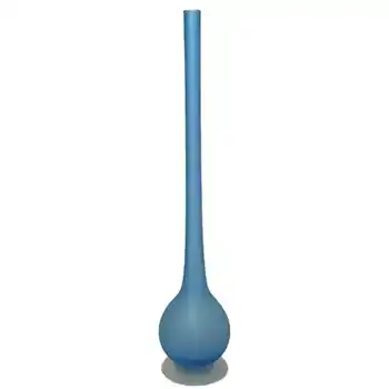 (image for) Carlo Moretti Satinato Blue Murano Glass 17.75" Stem Vase