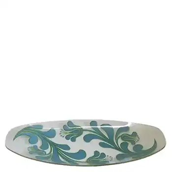 (image for) Chance Bros Turquoise Glass Canterbury Plate/Dish 1971