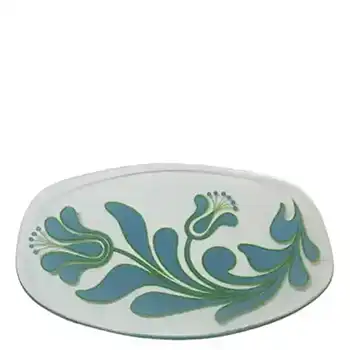 (image for) Chance Bros Turquoise Glass Canterbury Plate/Dish 1971