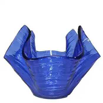 (image for) Chance Brothers Blue Glass 'Cotswold' Handkerchief Vase