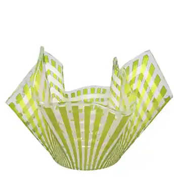 (image for) Chance Brothers Yellow Glass "Gingham" Handkerchief Vase