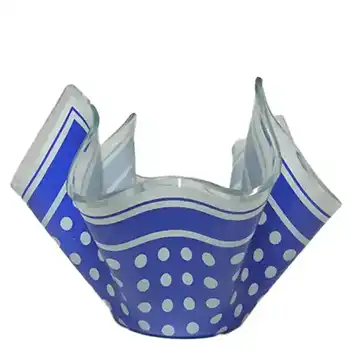 (image for) Chance Brothers Blue Glass 'Polka-dot' Handkerchief Vase