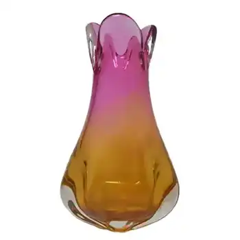 (image for) Chřibská Organic Czech Pink & Orange Glass Vase