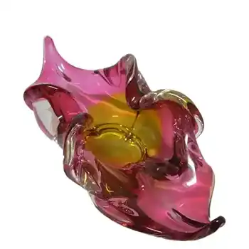 (image for) Chřibská #296/5/22 Czech Pink & Orange Glass Bowl