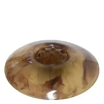 (image for) Davidson #204D British Art Deco Amber Cloud Glass Posy Bowl