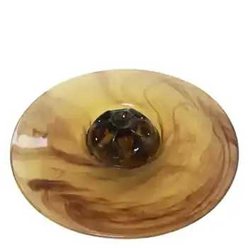 (image for) Davidson #204 British Art Deco Amber Cloud Glass Posy Bowl