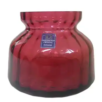 (image for) Dartington Cranberry Pink Glass Vase - Stamped/Labelled