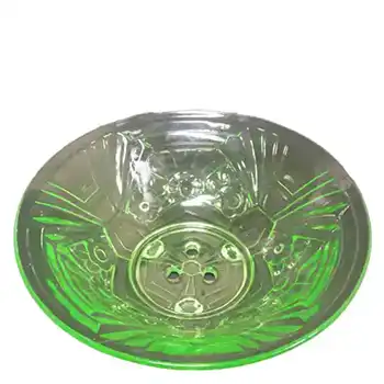 (image for) Jobling #6000 Art Deco Uranium Green Glass Flower Bowl