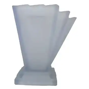 (image for) Bagley #334 Art Deco Frosted Blue Glass 'Grantham' Side Vase