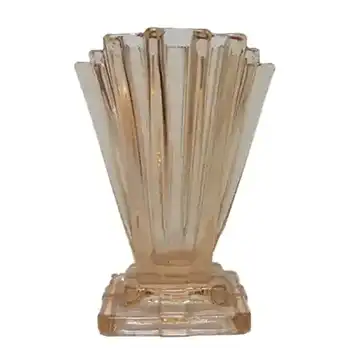 (image for) Bagley #334 Art Deco 4" Vintage Pink Glass 'Grantham' Vase