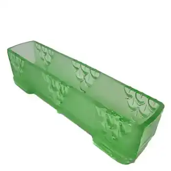 (image for) Stölzle Czech Art Deco 1930's Green Glass Posy Bowl