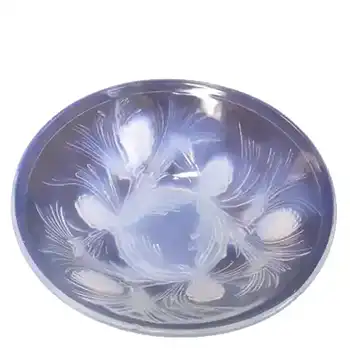 (image for) Jobling #5000 Art Deco Opaline/Opalescent Glass Fircone Bowl
