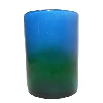 (image for) Ekenas Blue + Green Glass Vase Signed John-Orwar Lake