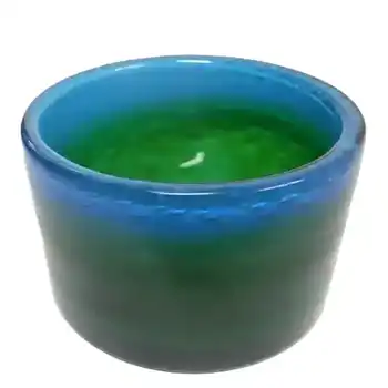 (image for) Ekenas Blue + Green Glass Vase Signed John-Orwar Lake