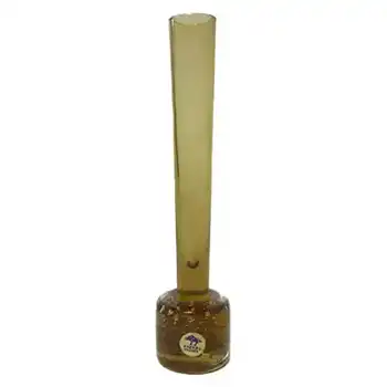 (image for) Ekenas Swedish/Scandinavian Amber Glass Stem Vase/Label