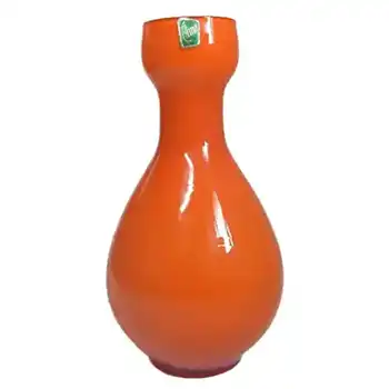 (image for) Elme Scandinavian Orange Cased Glass Vase - Labelled