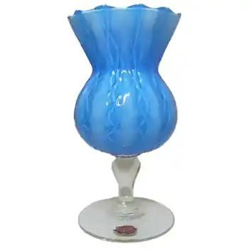 (image for) Empoli Italian Blue Cased Glass Montrose Vase - Labelled