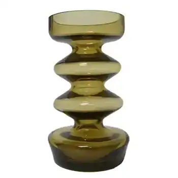 (image for) Friedrich German Amber Hooped Glass Vase/Candle Holder