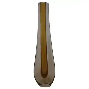 (image for) Galliano Ferro Murano Sommerso Amber Glass Stem Vase