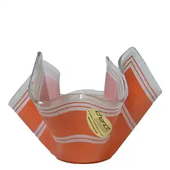 (image for) Chance Brothers Orange Glass 'Bandel-2' Handkerchief Vase Label
