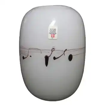 (image for) Holmegaard 'Melody' White Glass Vase by Michael Bang - Labelled