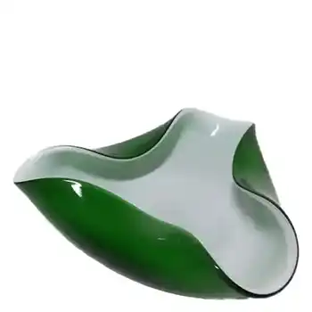 (image for) Japanese "Wales" Green Cased Glass Biomorphic Bowl