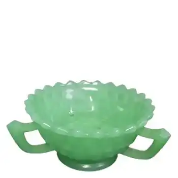 (image for) Jobling #2077 Art Deco Uranium Jade Green Glass Bowl