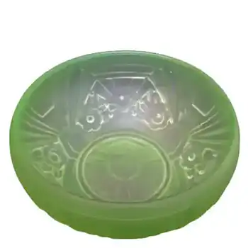 (image for) Jobling #6000 Art Deco Uranium Green Glass Flower Bowl/Dish