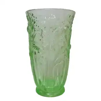 (image for) Jobling #11800 1930's Green Art Deco Glass Celery Vase