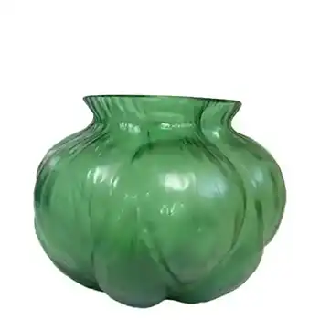 (image for) Art Nouveau 1900's Iridescent Green Glass Antique Vase
