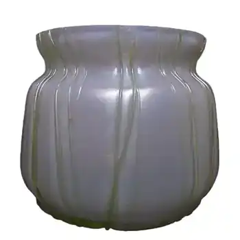 (image for) Art Nouveau 1900s Iridescent "Veined" Glass Antique Vase
