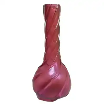 (image for) Art Nouveau 1900's Iridescent Pink Glass Antique Vase