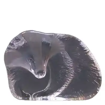 (image for) Mats Jonasson / Royal Krona #33644 Glass Badger Paperweight - Signed