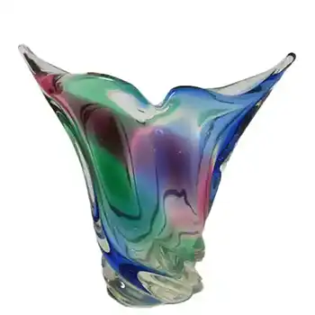 (image for) Iwatsu Hineri Japanese Multicoloured Cased Glass Vase