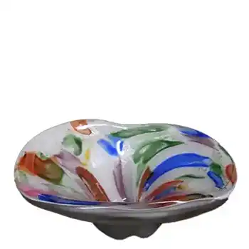 (image for) Vetro Artistico Veneziano Murano Glass Silver Leaf Bowl