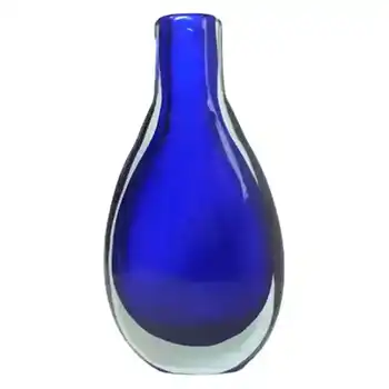 (image for) Large Vintage Chinese Blue Cased Glass Vase