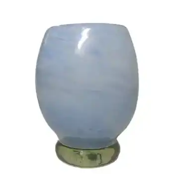 (image for) Nazeing? Clouded Mottled Blue Bubble Glass Barrel Vase