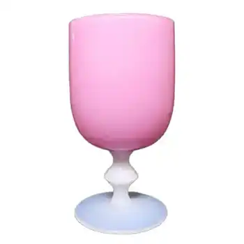 (image for) Italian Empoli or French Pink & Opaline/Opalescent Glass Goblet