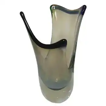 (image for) Large Opalescent Czech Organic Glass Sculpture Vase