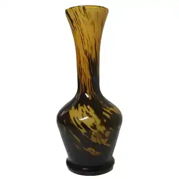 (image for) V.B. Opaline Florence Italian Empoli Amber Glass Vase