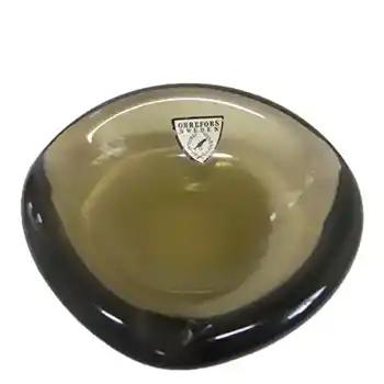 (image for) Orrefors Swedish Smoky Amber Glass Bowl - Labelled