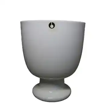(image for) Pukeberg Swdish Opaque White Glass Vase - Labelled